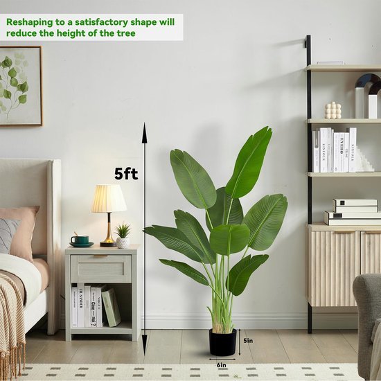 Unyqoos® Grote decoratieve kunstplant met natuurlijke uitstraling voor binnenruimtes