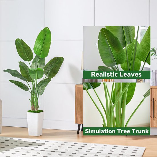 Unyqoos® Grote decoratieve kunstplant met natuurlijke uitstraling voor binnenruimtes