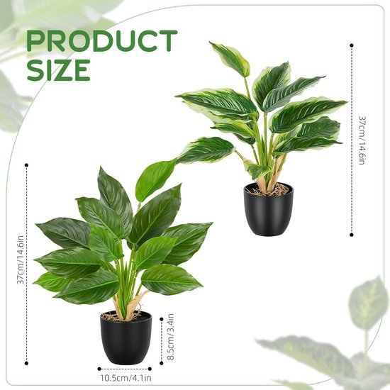 550x550-21427.jpg Unyqoos® Set van twee levensechte kunststof planten voor veelzijdige interieurdecoratie