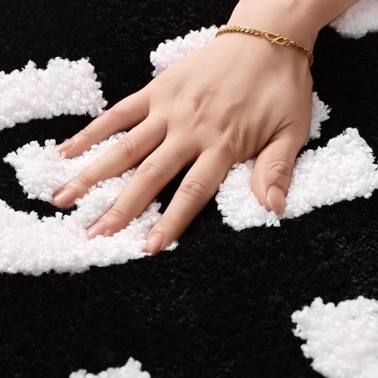 Unyqoos® Stijlvolle Zwart-Witte Badmat Met Antislip En Absorberende Eigenschappen Voor Elke Badkamer