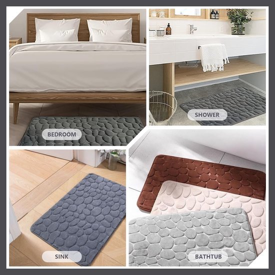 550x550-21485.jpg Unyqoos® Comfortabele en absorberende badmat van traagschuim voor elke badkamer