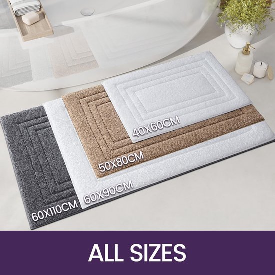 Unyqoos® Zachte en Antislip Badmat voor Badkamer en Douche, 40 x 60 cm, Donkergrijs