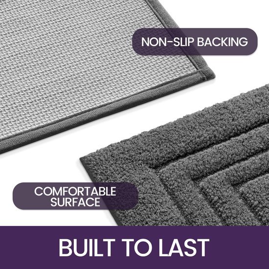 Unyqoos® Zachte en Antislip Badmat voor Badkamer en Douche, 40 x 60 cm, Donkergrijs