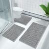 Unyqoos® Luxe Chenille Badmat Grijs voor Comfort en Veiligheid in de Badkamer
