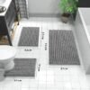 Unyqoos® Luxe Chenille Badmat Grijs voor Comfort en Veiligheid in de Badkamer
