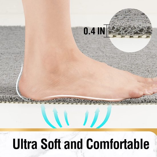 Unyqoos® Grijze Antislipmat voor Veiligheid en Comfort in Badkamer of Keuken