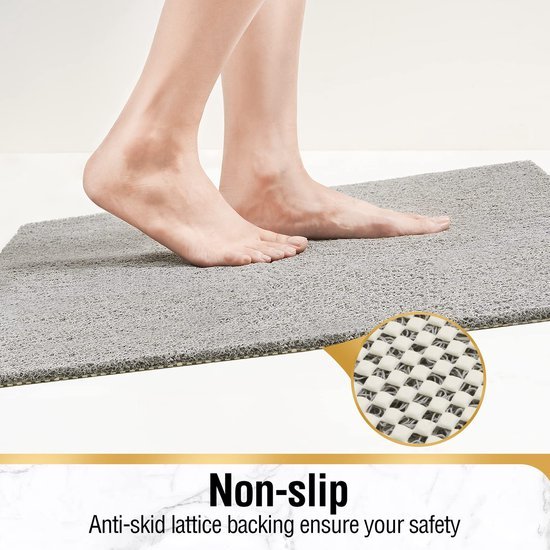 Unyqoos® Grijze Antislipmat voor Veiligheid en Comfort in Badkamer of Keuken