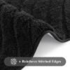 Unyqoos® Zwarte waterabsorberende badmat met antislip voor badkamercomfort