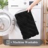 Unyqoos® Zwarte waterabsorberende badmat met antislip voor badkamercomfort