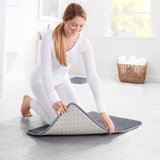 Unyqoos® Super Zachte Antislip Traagschuim Badkamermat voor Luxe Comfort in het Grijs, 43 x 61 cm