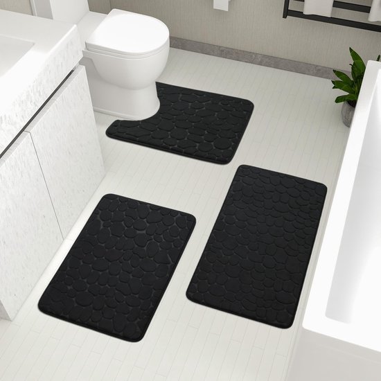 550x550-21551.jpg Unyqoos® Set van drie luxe badkamertapijten met antislip en absorberend traagschuim