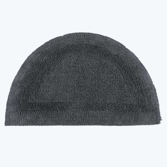 Unyqoos® Grijze halfronde badmat van katoen met omkeerbaar design voor comfort