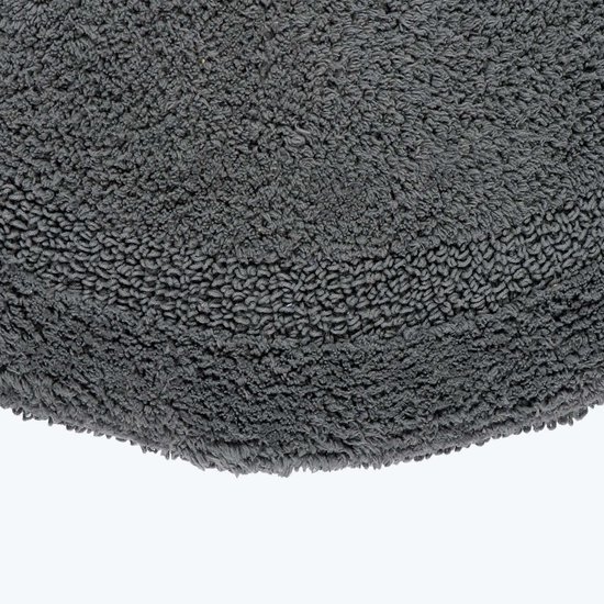 Unyqoos® Grijze halfronde badmat van katoen met omkeerbaar design voor comfort