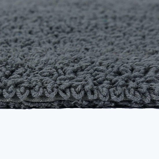 Unyqoos® Grijze halfronde badmat van katoen met omkeerbaar design voor comfort
