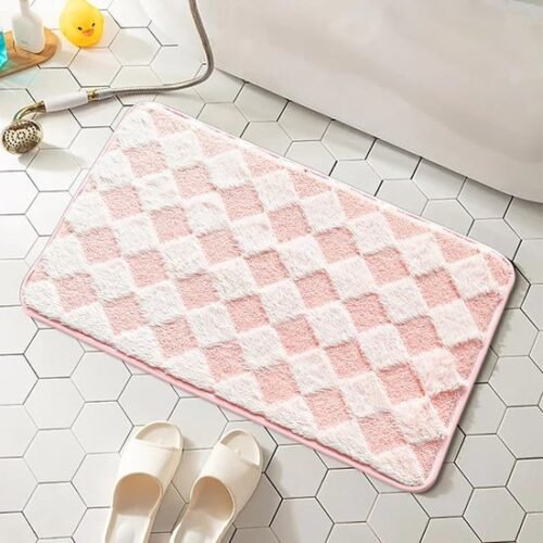 Unyqoos® Zacht Roze Badkamertapijt met Antislip en Hoog Absorptievermogen, 50 x 80 cm
