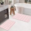 Unyqoos® Zacht Roze Badkamertapijt met Antislip en Hoog Absorptievermogen, 50 x 80 cm