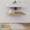 Unyqoos® Grijze antislip badmat van chenille 50x50 cm voor veilige badkamer