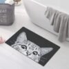 Unyqoos® Zachte Antislip Badmat met Grappige Kattenprint voor Veiligheid en Comfort in de Badkamer