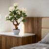 Unyqoos® Realistische decoratieve camellia plant in stenen pot voor huis en kantoor