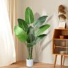 Unyqoos® Grote kunstbanaanboom van 120 cm hoog in elegante witte pot voor elk interieur