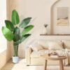 Unyqoos® Grote kunstbanaanboom van 120 cm hoog in elegante witte pot voor elk interieur