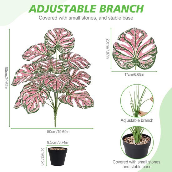 Unyqoos® Levensechte kunst Monstera plant van 65 cm voor huis en kantoor decoratie