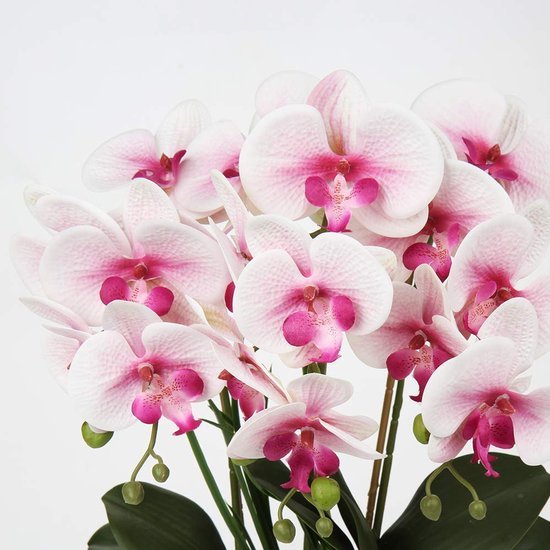 Unyqoos® Realistische orchidee kunstplant in keramische pot voor huisdecoratie
