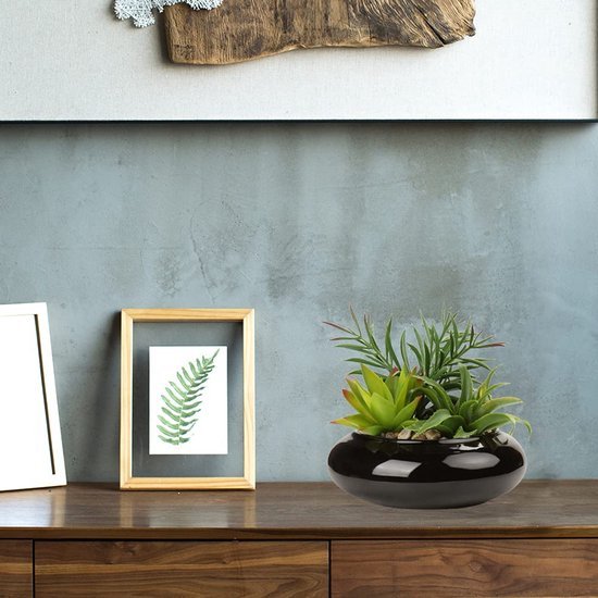 Unyqoos® Decoratieve kunstvetplant in stijlvolle keramische pot voor elke ruimte