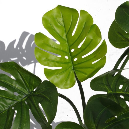 Unyqoos® Realistische kunstplant met gedraaid ontwerp en grote Monstera bladeren, groente, 60 cm