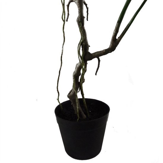 Unyqoos® Realistische kunstplant met gedraaid ontwerp en grote Monstera bladeren, groente, 60 cm