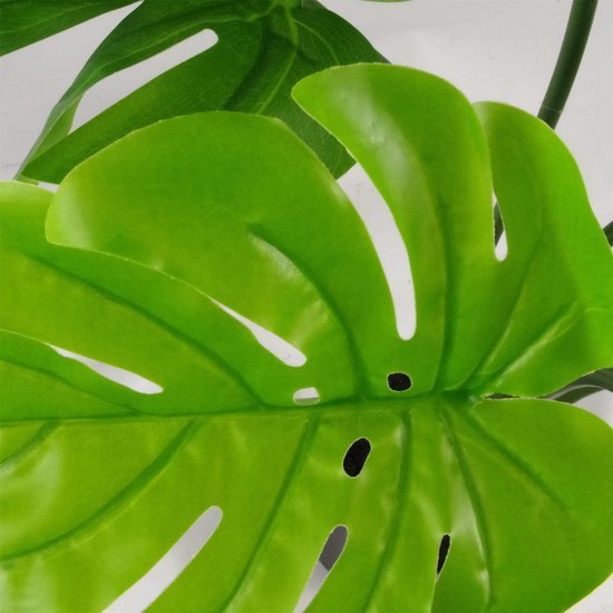 Unyqoos® Realistische kunstplant met gedraaid ontwerp en grote Monstera bladeren, groente, 60 cm