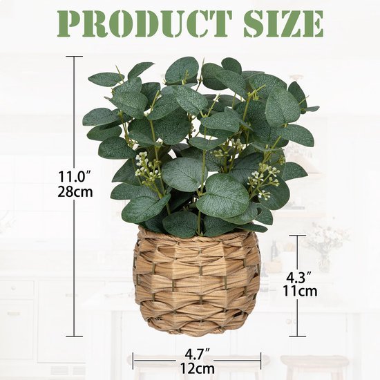 Unyqoos® Decoratieve kunstplant eucalyptus in pot voor sfeervol interieurontwerp
