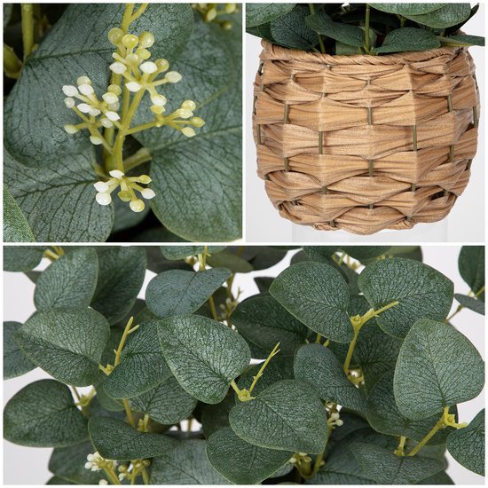 Unyqoos® Decoratieve kunstplant eucalyptus in pot voor sfeervol interieurontwerp