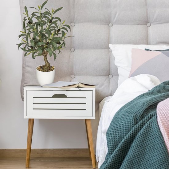 Unyqoos® Kunstmatige Olijfboom voor Binnen- en Buitendecoratie, 45 cm Hoog, Inclusief Pot en Realistische Olijven