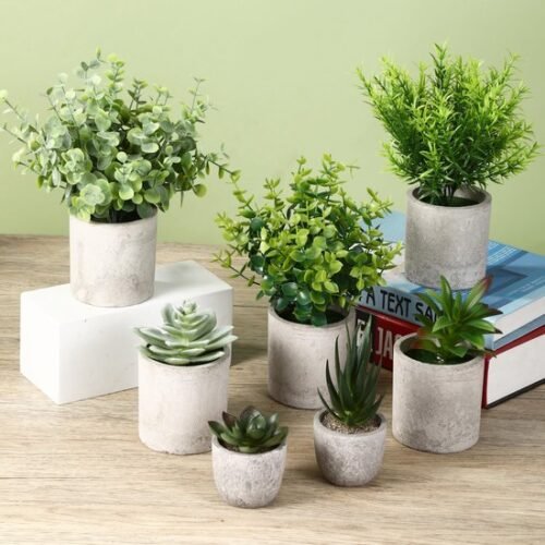 550x550-21732.jpg Unyqoos® Set van 7 decoratieve kunstplanten voor woonkamer, slaapkamer en kantoor, groente, 30cm, 7 stuks