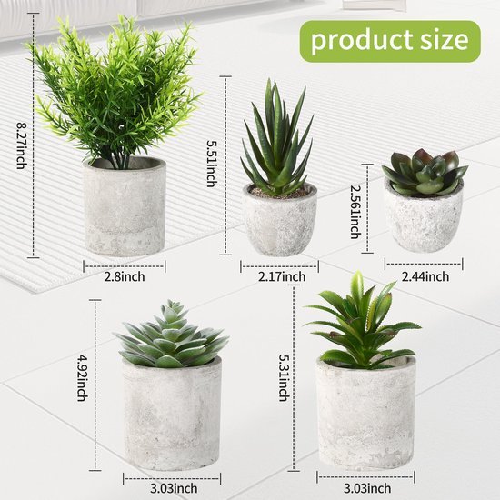 550x550-21735.jpg Unyqoos® Set van 7 decoratieve kunstplanten voor woonkamer, slaapkamer en kantoor, groente, 30cm, 7 stuks