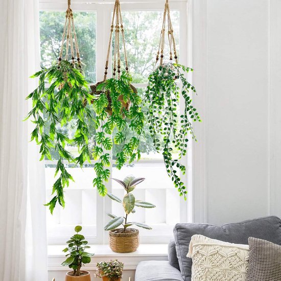 550x550-21748.jpg Unyqoos® Set van drie decoratieve kunstplanten voor binnen en buiten gebruik