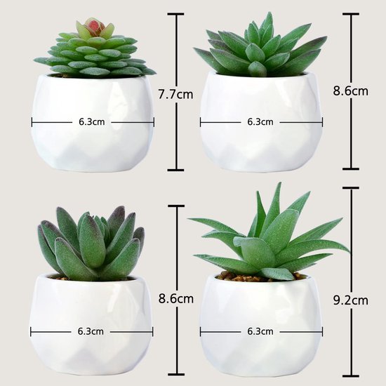 550x550-21761.jpg Unyqoos® Set van Vier Kleine Kunstplanten in Keramische Pot voor Diverse Ruimtes, groente, 10 cm , 4 stuks