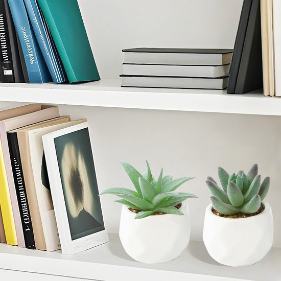 550x550-21763.jpg Unyqoos® Set van Vier Kleine Kunstplanten in Keramische Pot voor Diverse Ruimtes, groente, 10 cm , 4 stuks
