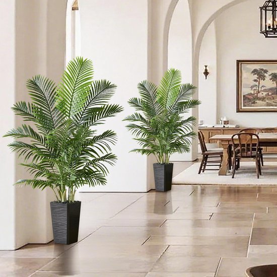 Unyqoos® Levensechte kunstpalm van 150 cm voor interieurdecoratie en sfeer