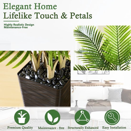 Unyqoos® Levensechte kunstpalm van 150 cm voor interieurdecoratie en sfeer
