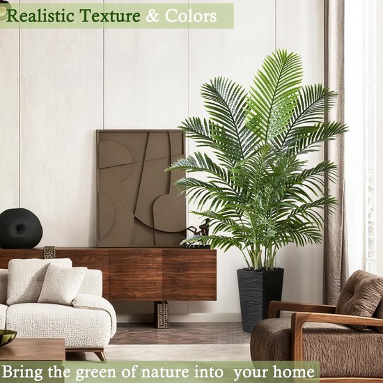 Unyqoos® Levensechte kunstpalm van 150 cm voor interieurdecoratie en sfeer