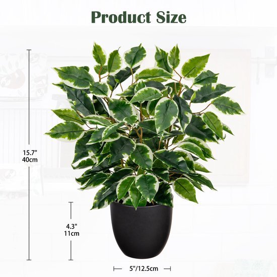 Unyqoos® Decoratieve kunstplant ficus in pot voor elke ruimte en interieurstijl