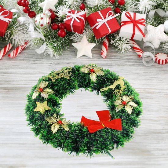 Unyqoos® Sfeervolle Kerstkrans met Rendieren voor Deur en Raamdecoratie Binnen en Buiten