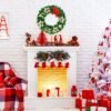 Unyqoos® Sfeervolle Kerstkrans met Rendieren voor Deur en Raamdecoratie Binnen en Buiten