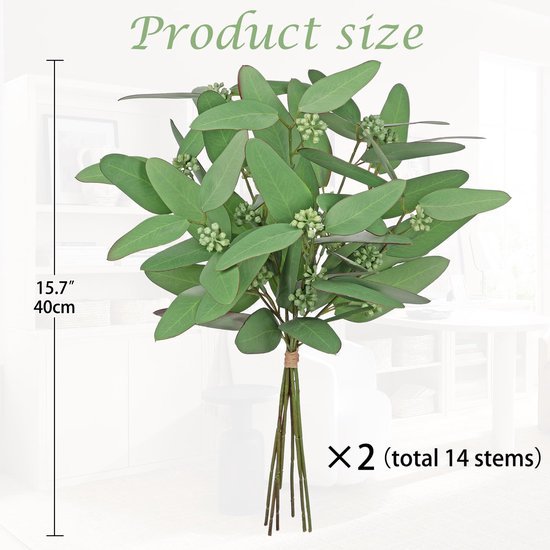 Unyqoos® Onderhoudsvriendelijke Eucalyptus Kunsttakken voor Diverse Decoratiemogelijkheden