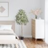 Unyqoos® Kunstmatige Olijfboom van 155 cm Hoog voor Binnen- en Buitendecoratie, Geurloos en Waterdicht
