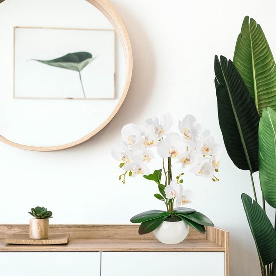 550x550-21863.jpg Unyqoos® Stijlvolle Kunstorchideeën in Hoogglans Keramische Pot voor Elk Interieur