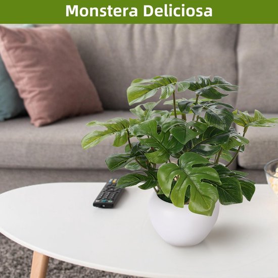 Unyqoos® Set van drie realistische kunstplanten voor elk interieur in potten