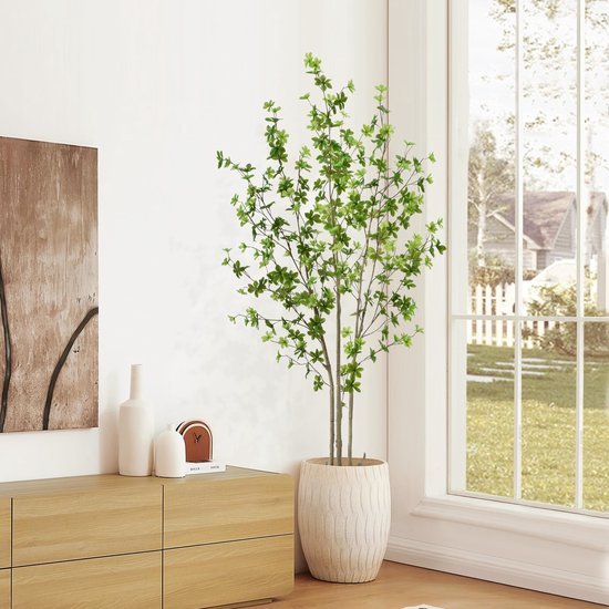 Unyqoos® Decoratieve kunstplant Enkianthus met realistische bladeren voor huis en kantoor